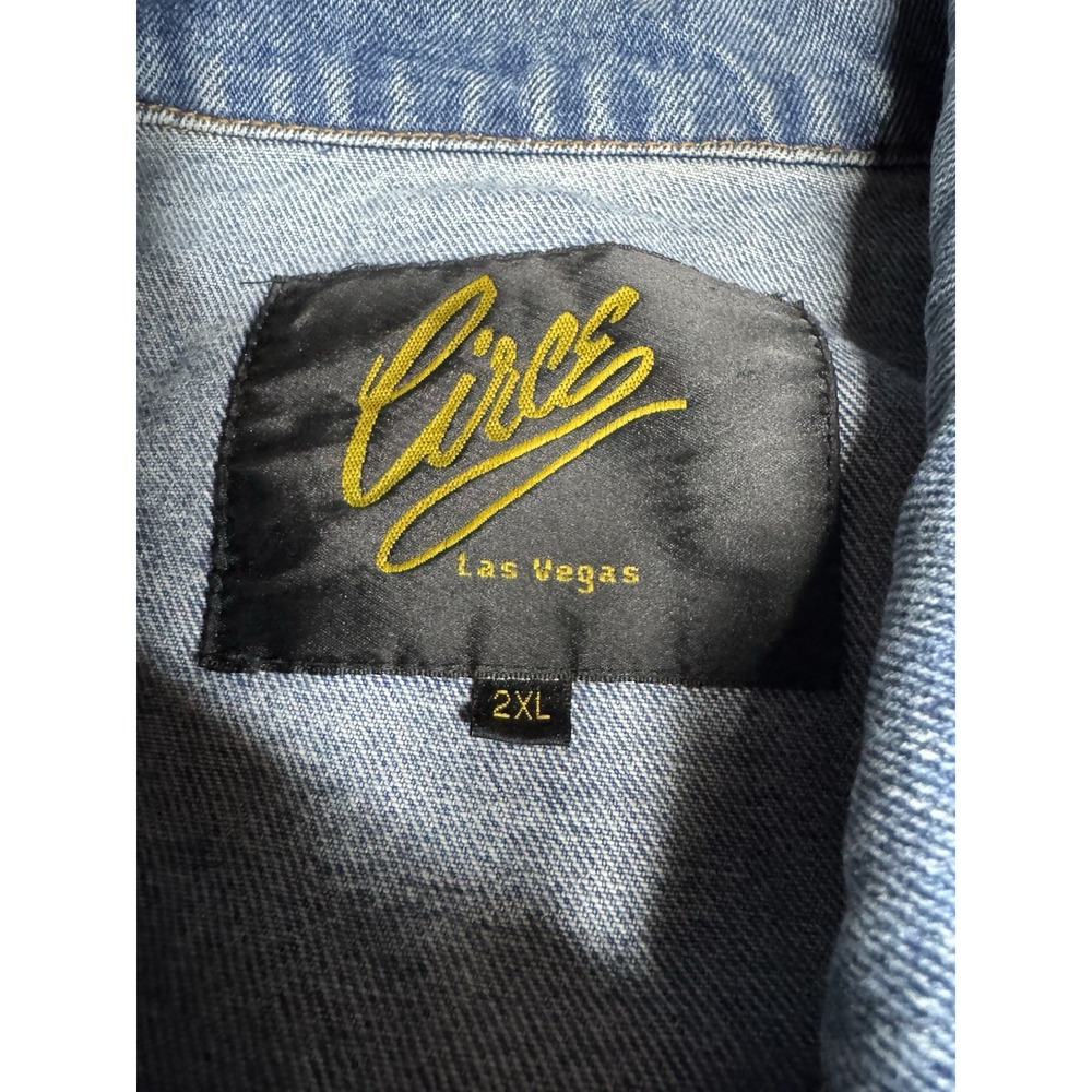 90s Riviera Hotel & Casino Denim Trucker Jacket Las Vegas Embroidered Size 2XL - Picture 3 of 10
